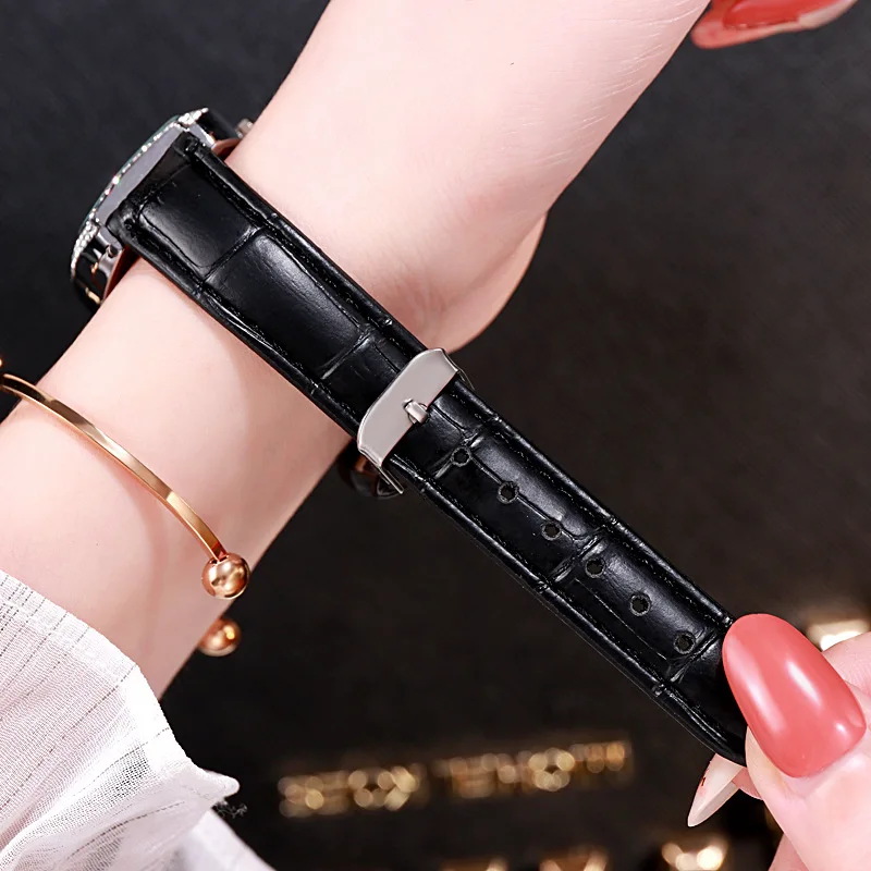 

Ladies Watch Luxury Brand Women Watch Rhinestone Starry Sky Watches Leather Quartz Wristwatch Female Clock Reloj Mujer Kol Saati
