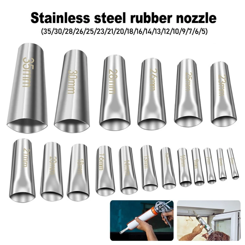 

18pcs Caulking Nozzles Applicator Stainless Steel Sealant Caulk Finishing Nozzle for Kitchen Bathroom Window Sink Joint 37ME