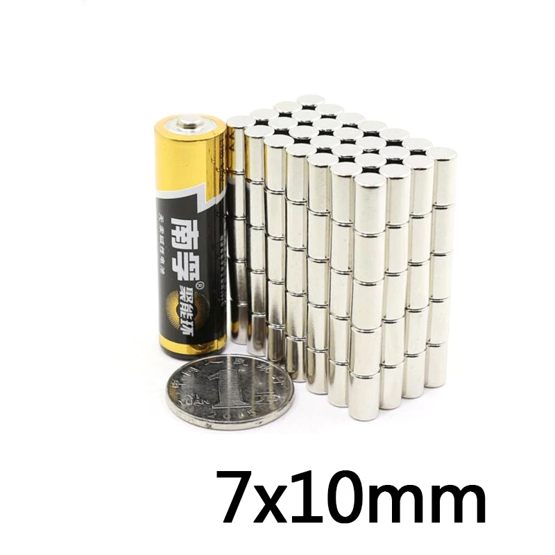 

5/10/20 шт 7*10 мм неодимовый магнитный диск 7x10 мм N35 NdFeB Dia 7x10 сильные маленькие магнитные магниты для рукоделия 7 мм x 10 мм