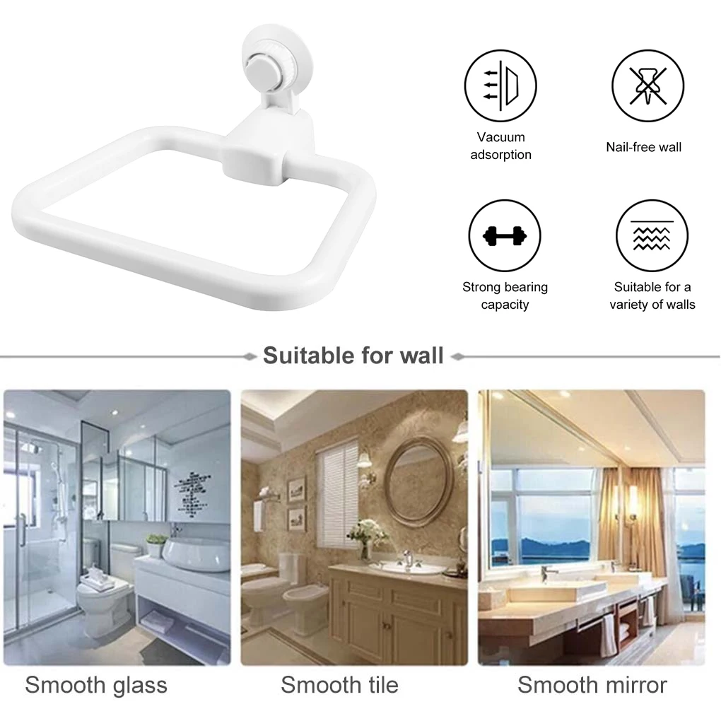 

Suction Cup Towel Holder Rack ABS Adjustable Wall Mounted Towel Hanger No Drilling Bathroom Shelf Roll Holder Hanging Parts
