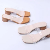 slippers transparent high heels sandals pumps clear women sexy open toe slides woman party shoes ladies