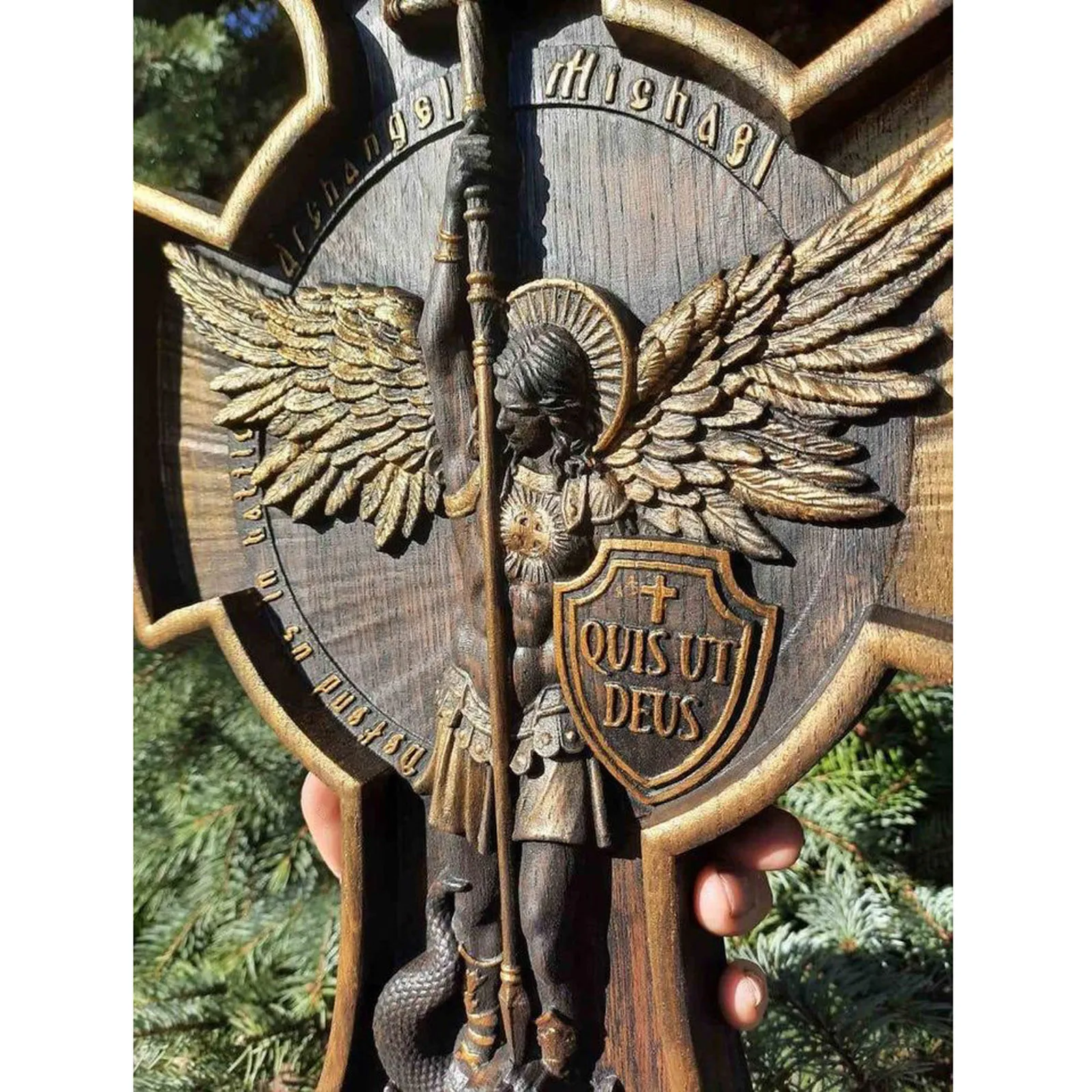 

Archangel Mike Resin Statue Crafts Idol Icons Home Decoration Ornaments Resin Statue Ornaments Garden Lawn Outdoor Decor