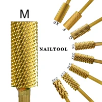nailtools 5 35 small barrel gold tungsten steel carbide gel polish rotary grinding head manicure pedicure foot accessories