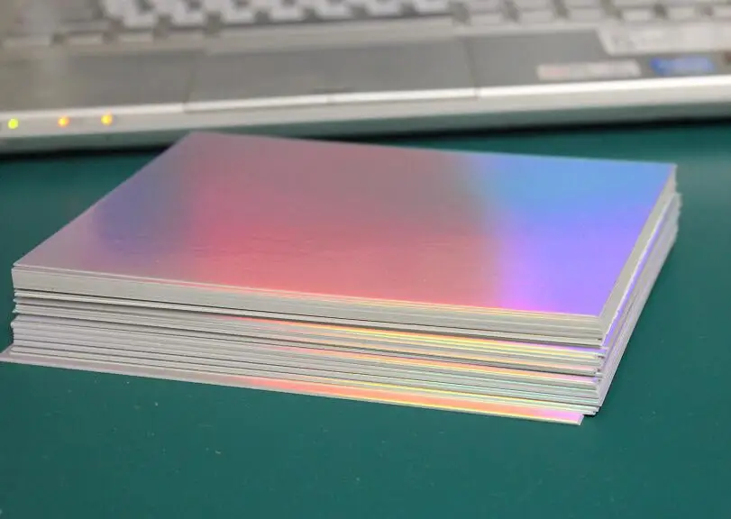 20 шт односторонний голографическая радужные серебряные блестящие 250gsm картон