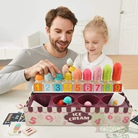 montessori educational play house ice cream kitchen math toys machine toys for children imitating role play game girls toy gift