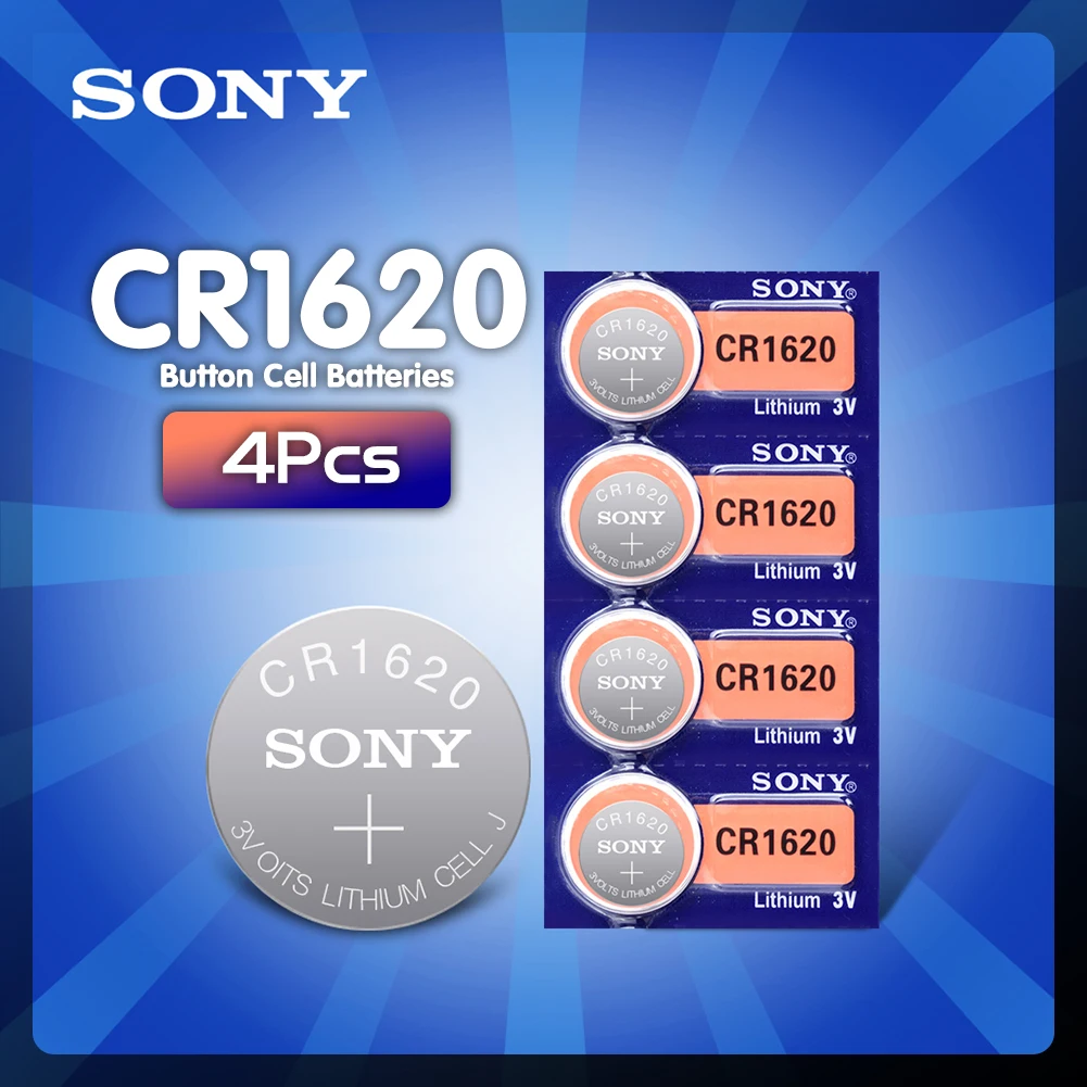 Кнопочные батарейки Sony cr1620 4 шт./лот оригинальные для часов 3 в литиевая батарея CR