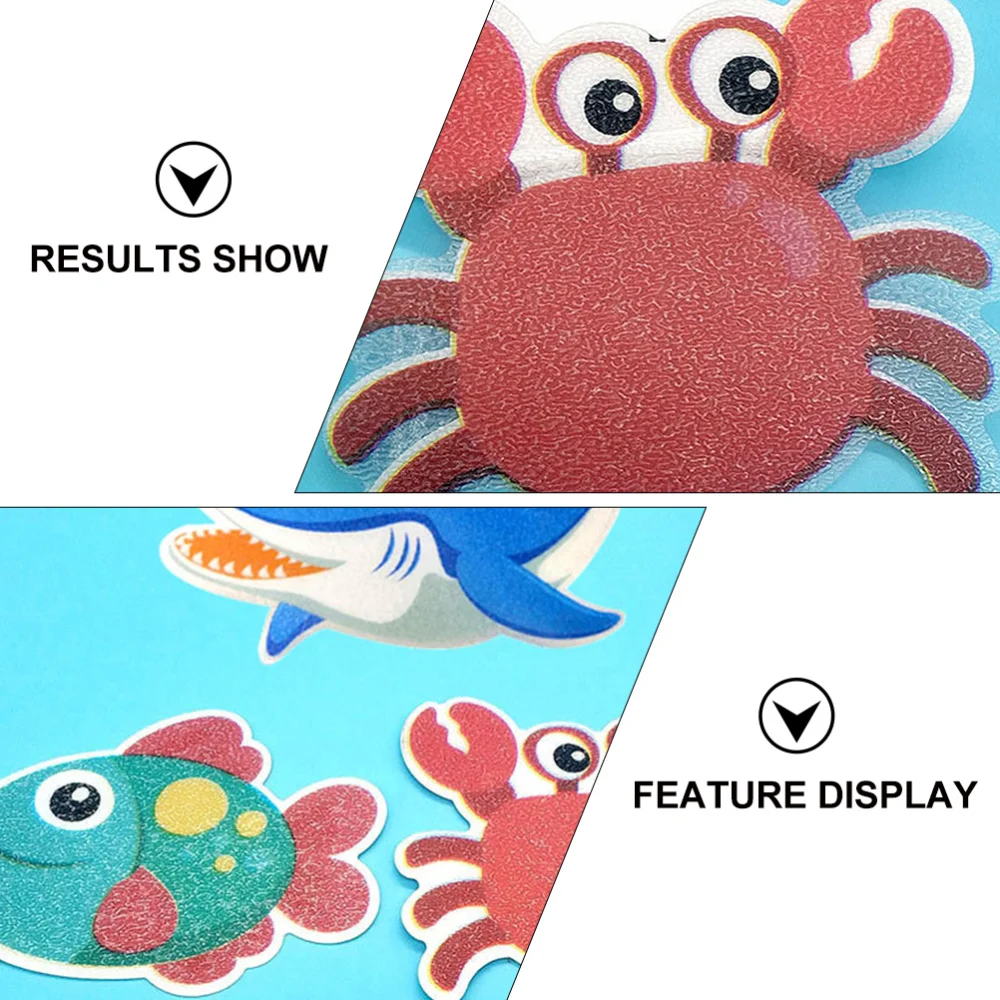 

10Pcs Bathroom Ocean Creature Stickers Non-Slip Bath Tub Cartoon Stickers