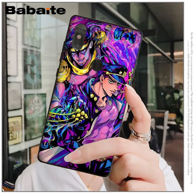 Babaite JoJo's Bizarre Adventure Black Soft Shell Phone Cover for Redmi5 5 plus 6 6Pro 6A Note 5 Xiaomi Mi 6 8 8 SE Note 3