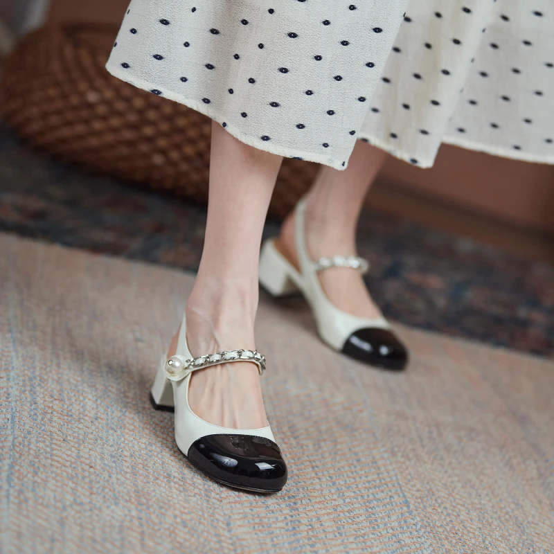 2021 новые женские туфли мэри джейн Туфли на высоком каблуке с ремешком пятке