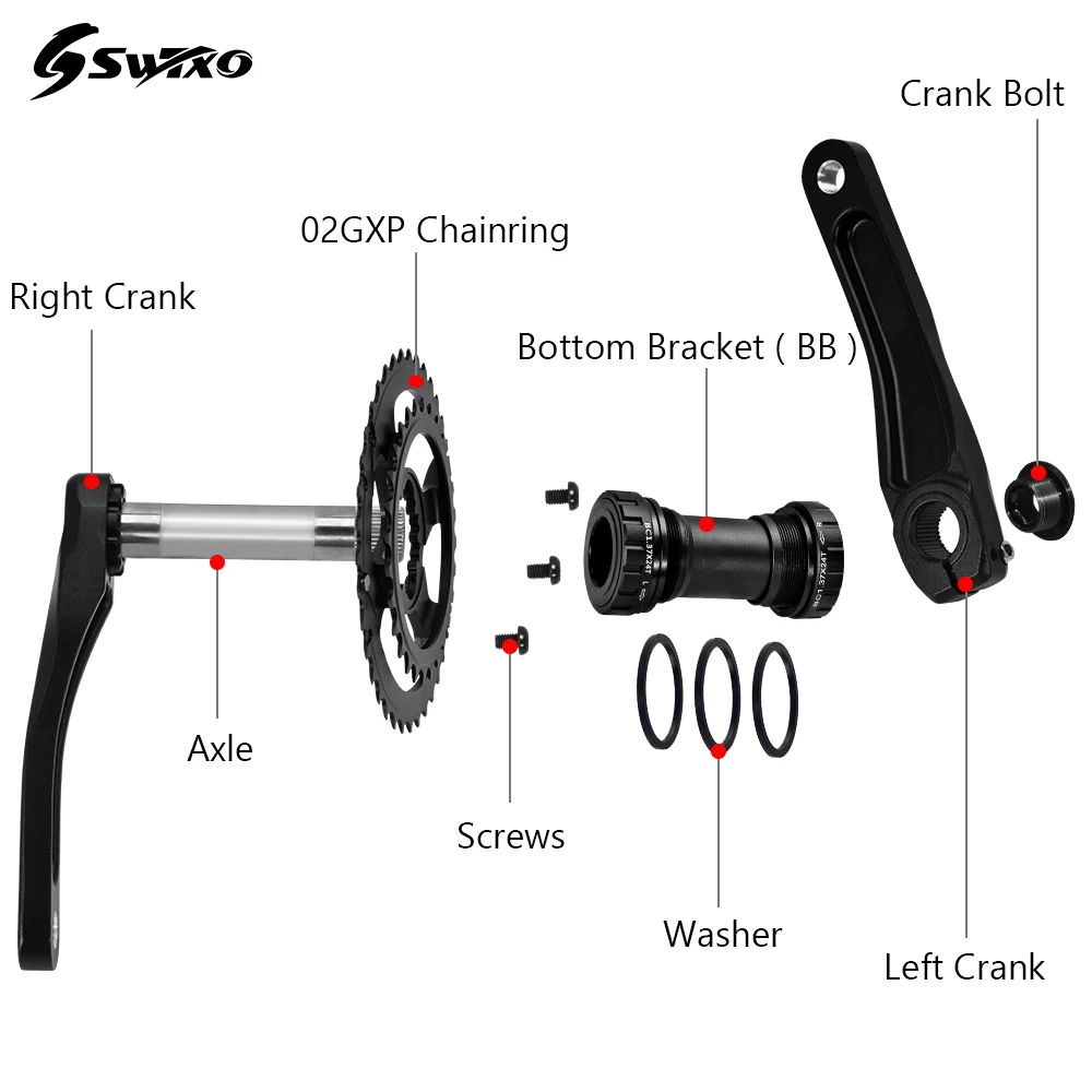Велосипедный Кривошип SWTXO 170 мм 175 звездочка GXP MTB велосипедный с нижним