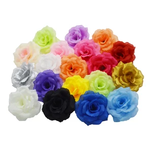 Yoshiko 100 шт. 8 см Искусственные золотые розы Шелковые цветы украшение для свадебной вечеринки дома DIY украшения Свадебные цветы палочки