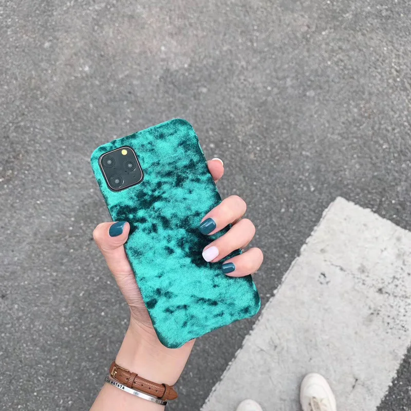 Ретро мягкий бархатный чехол для телефона для iPhone 11 Pro Xs Max Xr X роскошный теплый плюшевый чехол для iPhone 6 6s 7 8 Plus