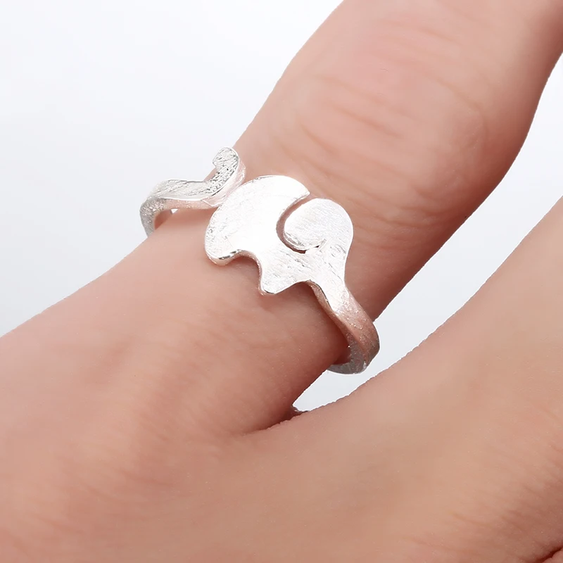 Открытые Кольца в виде симпатичного слона простом стиле из нержавеющей стали