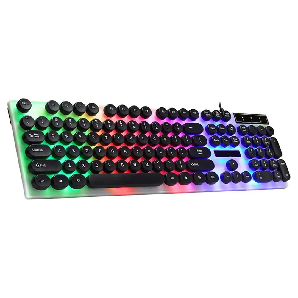 G21проводная клавиатура с подсветкой игровая со светодиодной в стиле ретро панк USB