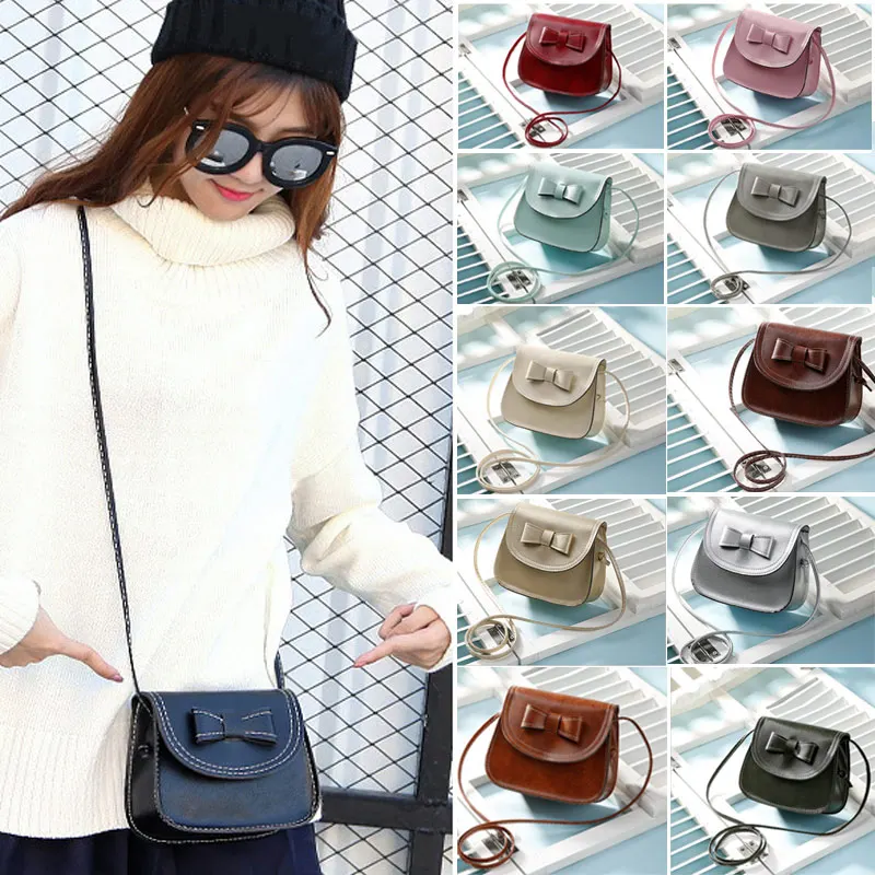 

Fashion Bow Handbags Women PU Leather Clutch Mobile Purse Mini Shoulder Messenger Crossbody Bags New