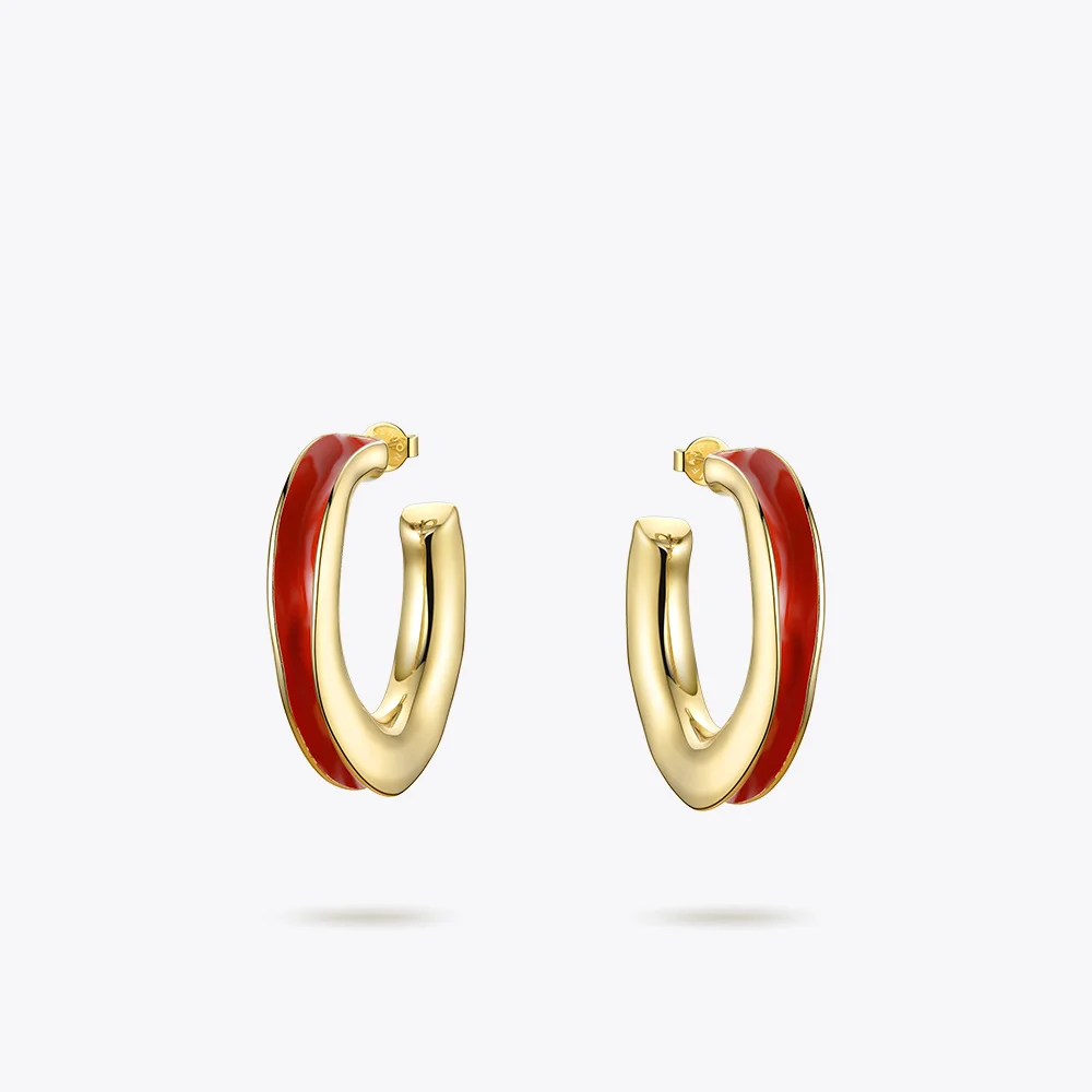 Женские круглые серьги Enfashion красные витые кольца украшения для праздника