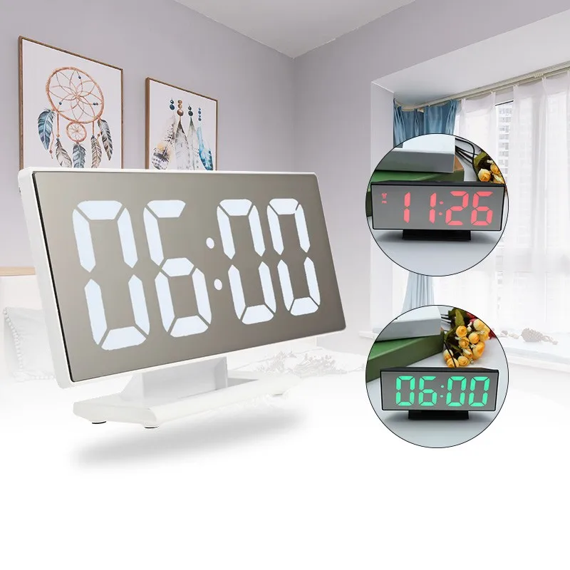 Светодиодные электронные цифровые многофункциональные часы бесшумная