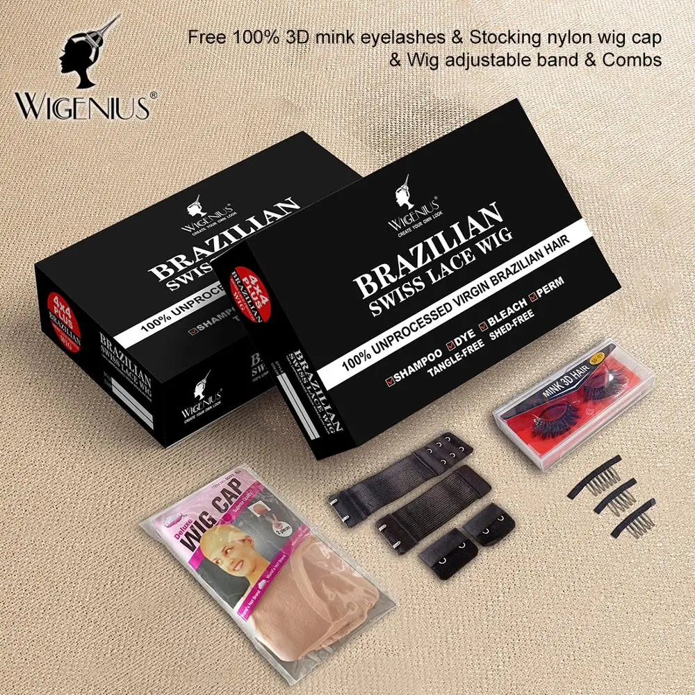 Парик Wigenius 13x4 из человеческих волос с кружевом спереди кудрявые волосы для