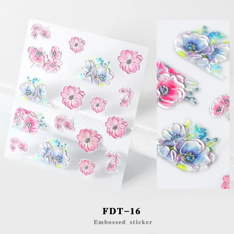 Стикеры 3D на ногти Nail Art, бабочки/цветы/листья, украшения для ногтей, дизайнерские Водные Переводные картинки, модные эмаистичные ногти, аксессуары для тату