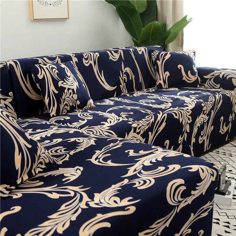 L образные Угловые чехлы для диванов с принтом эластичные секционные Чехлы