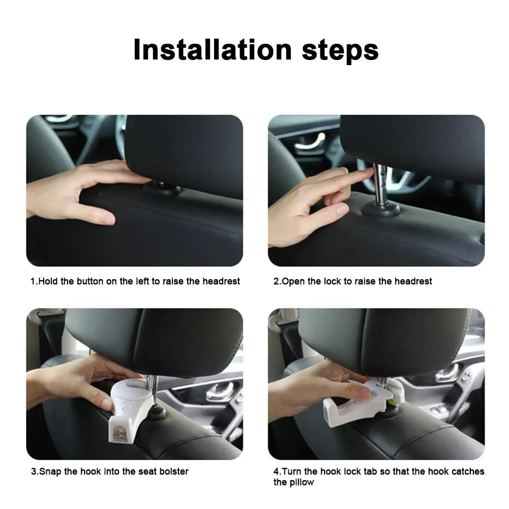 2PCS Clips Car Seat Hook Auto Headrest Hanger Bag Holder For Purse Cloth Grocery Storage Fastener Accessories | Автомобили и