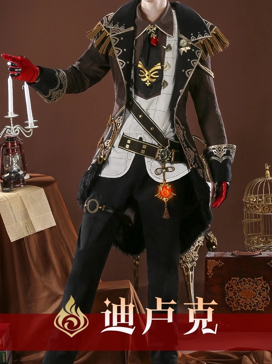 

Anime Game Genshin Impact Diluc Original Battle Uniform Handsome Outfit Cosplay Costume Halloween Men Free Shipping 2021 New