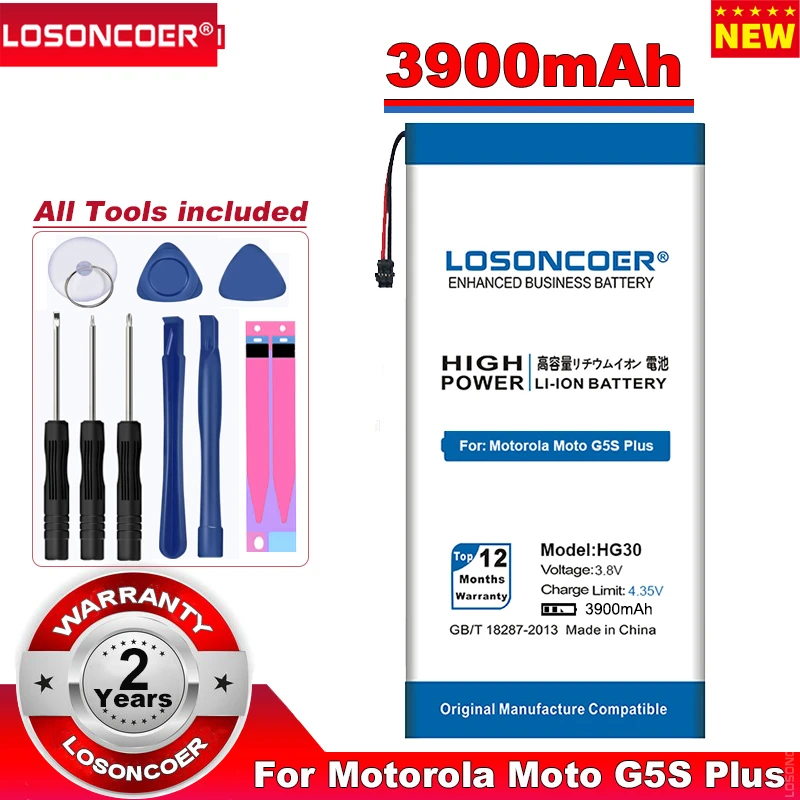 Аккумулятор LOSONCOER HG30 3900 мАч для Motorola Moto G5S Plus Двойной аккумулятор XT1791 XT1792 XT1793 XT1794