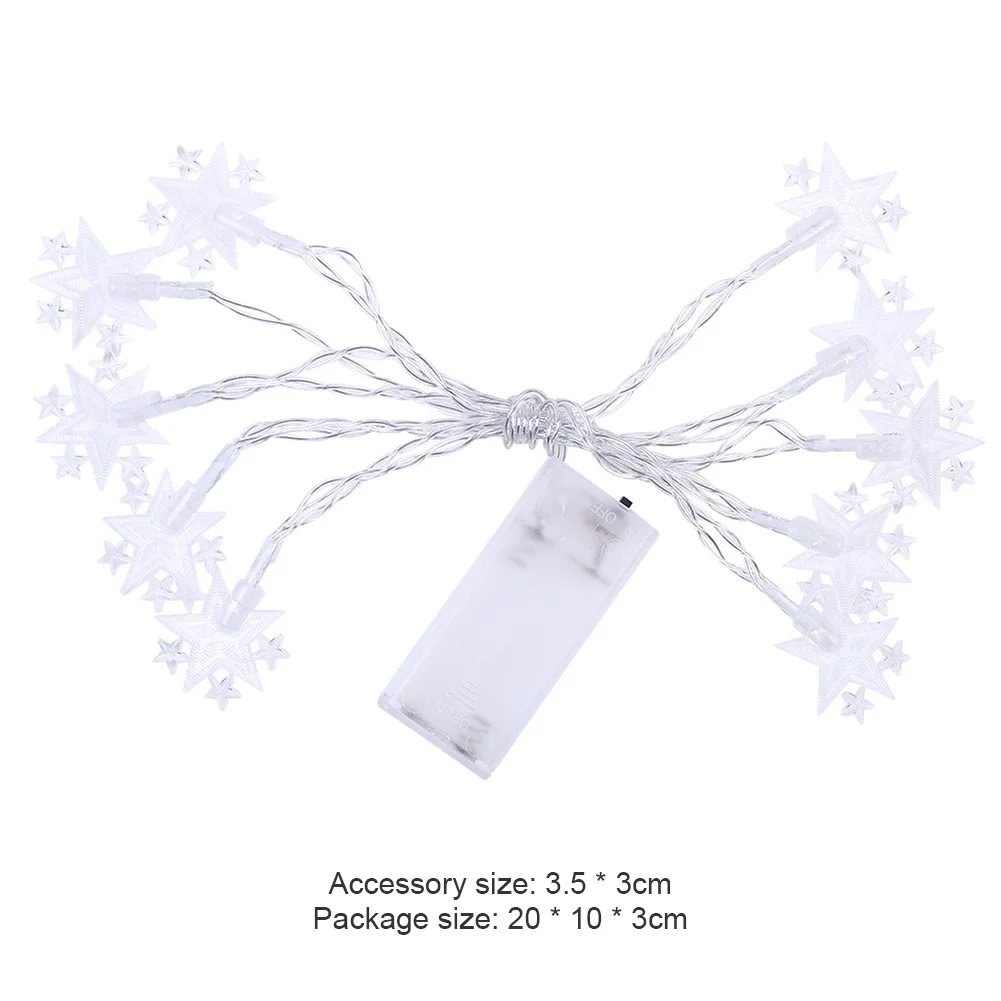 

1.6m Fantasy 10 LED Star Garland Light String Battery Powered Romantic Fairy Ribbon Lamp for Christmas Yard Outdoor Garden Decor