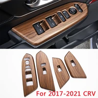 window switch panel for honda crv 2017 2018 2019 2020 2021 accessories interior peach wood grain decorative frame cover sticker