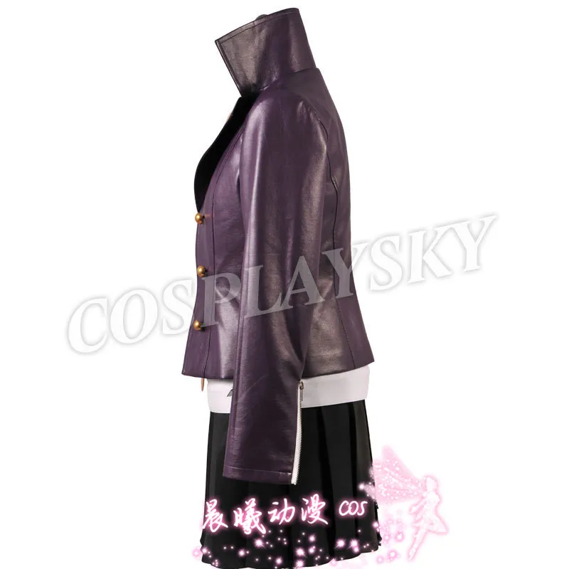 Danganronpa Dangan Ronpa Kirigiri kiuko полный комплект Косплей Костюм Униформа куртка+ рубашка+ юбка+ галстук+ перчатки фиолетовый парик