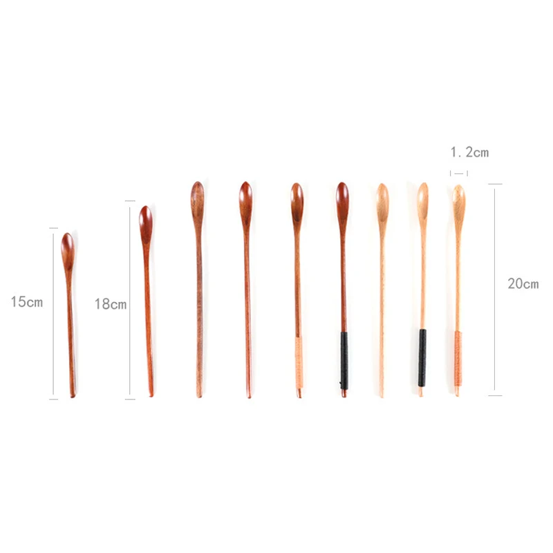 

1PC Natural Wooden Spoon With Long Thin Handle Stirring Rod Mixing Spoons For Cooking Honey Tea Coffee Kitchen Accessories Sets