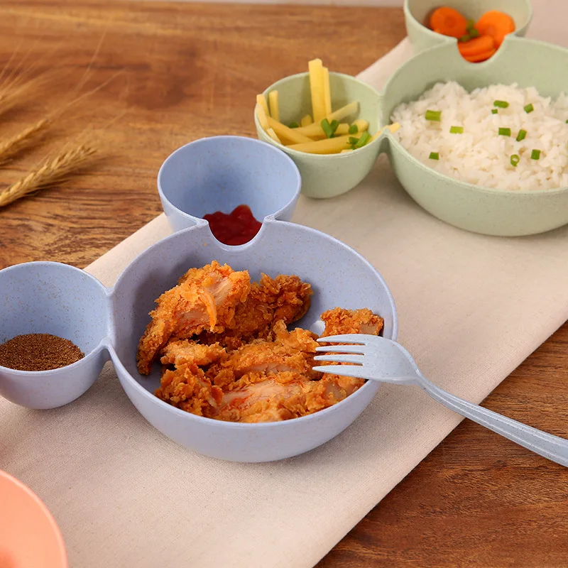 Милый набор детских столовых приборов соломенная посуда с Микки Маусом детский