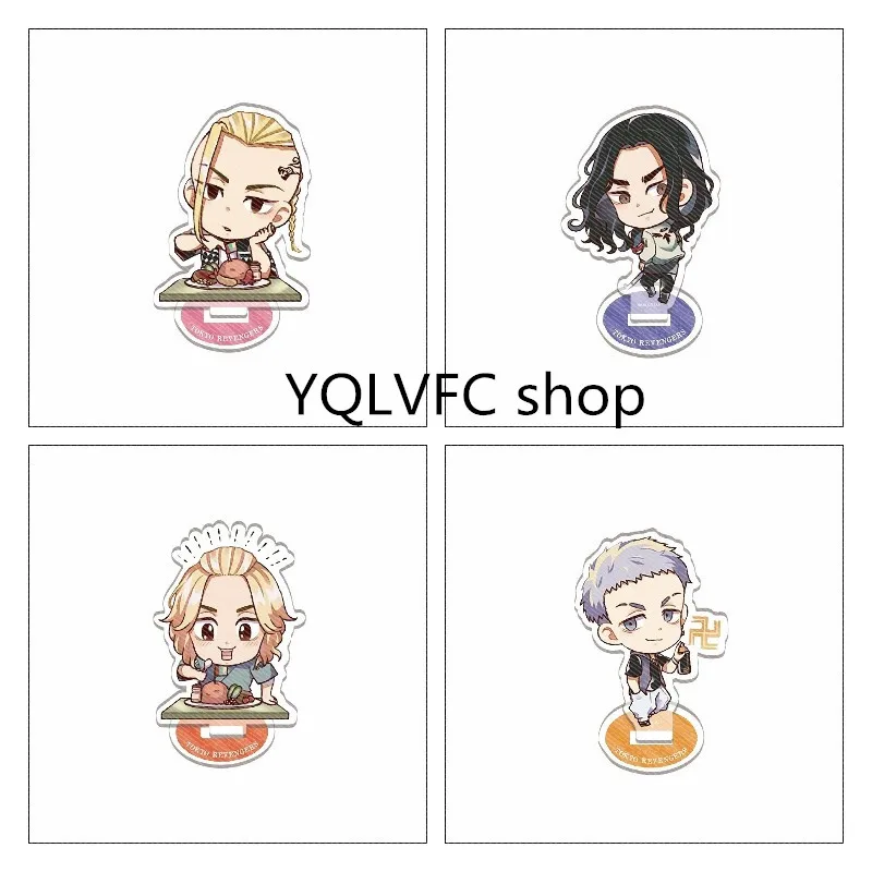 

10cm Anime Figure Cosplay Tokyo Revengers Manjiro Ken Takemichi Hinata Atsushi Acrylic Stand Model Standing Fans Collect Gift