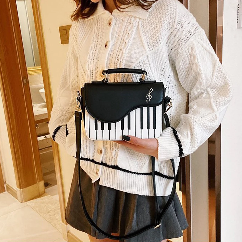 Cute Piano Luxury Designer Shoulder Bag Trendy Fahion Handbags Women Crossbody Bags Ladies Square Top-handle Sling Shoulder Bag