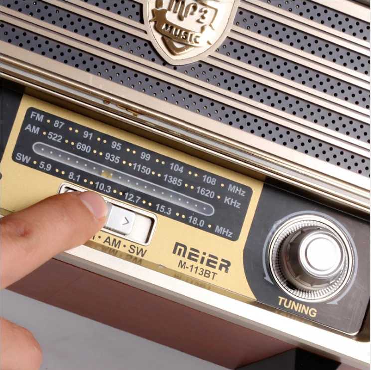 Цифровой fm-радио, многофункциональный MP3-плеер, деревянный радиоприемник с ручкой, Портативный ретро bluetooth-динамик с поддержкой TF карты/USB входа