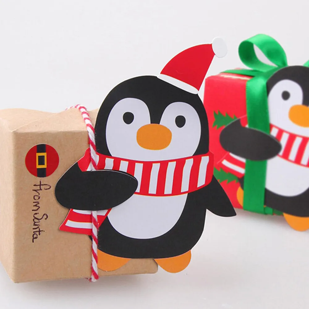 50 шт. Санта Клаус Пингвин леденец рождественская карточка сахарная буханка