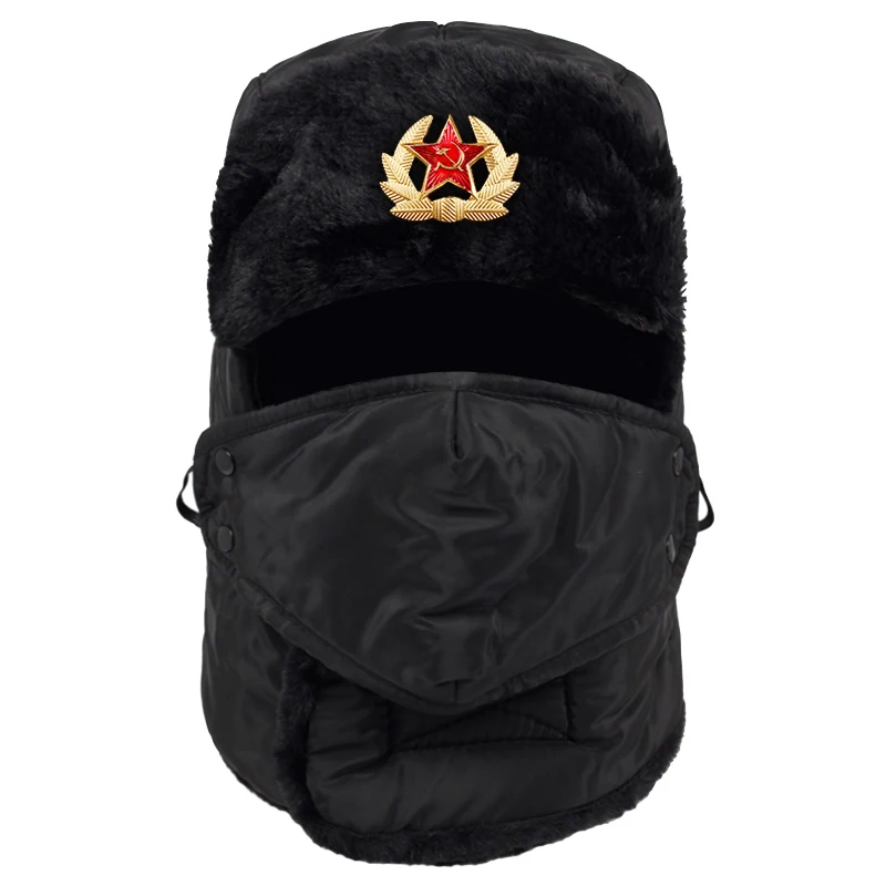 

2019 new face warmth Lei Feng hat winter plus velvet thickened cold hats fashion outdoor windproof winter caps