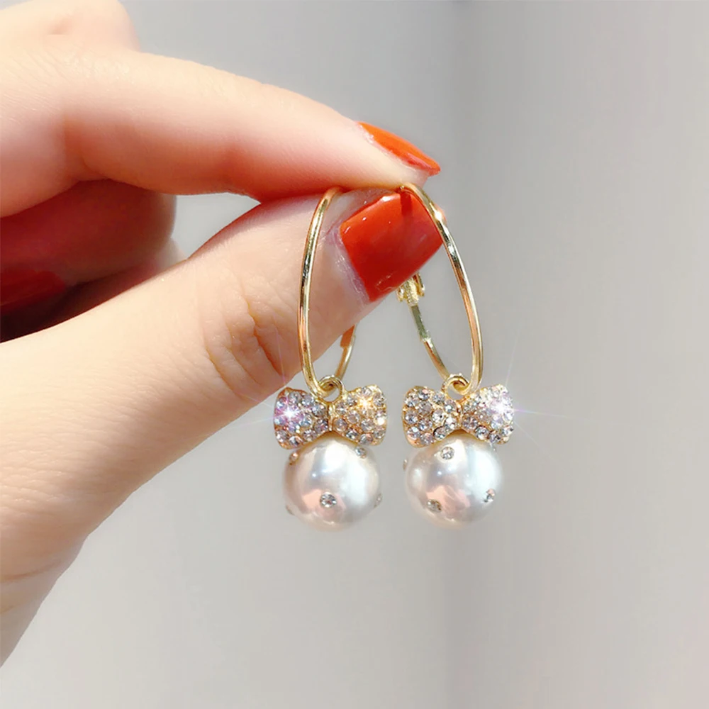 Модные элегантные жемчужные серьги в форме капли воды милые корейские блестящие