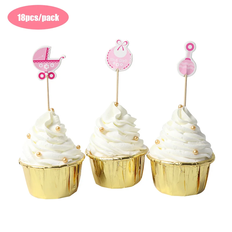 LINVIERLOVE 18 шт./упак. детский душ это девочка мальчик торт Топпер для детей мальчиков