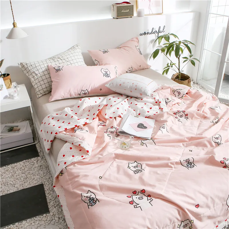 Покрывало из 100% хлопка покрывало с принтом свиньи США летнее тонкое стеганое