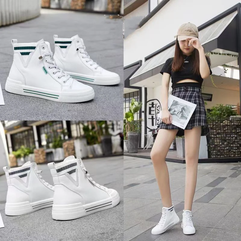 

Кроссовки женские с высоким верхом, Вулканизированная подошва, модная повседневная обувь, 2021