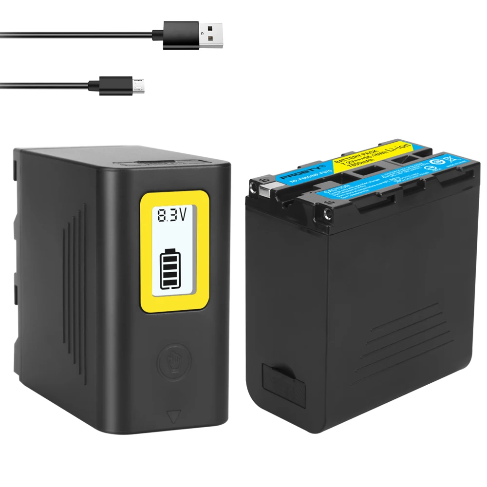 

NP-F970 NP F970 NP-960 7800mAh Battery with LCD and USB Output NP-F960 Batteries for Sony Devices Batteries with Power Bank Func