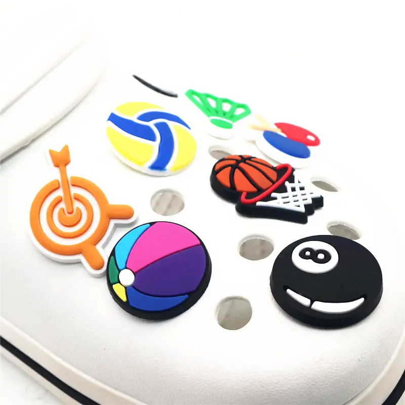 Single Sale 1Pcs Shoe Charms Novelty Sports Equipment Shoes Accessories Shoe Buckle Decoration for croc jibz Kids Party X-mas