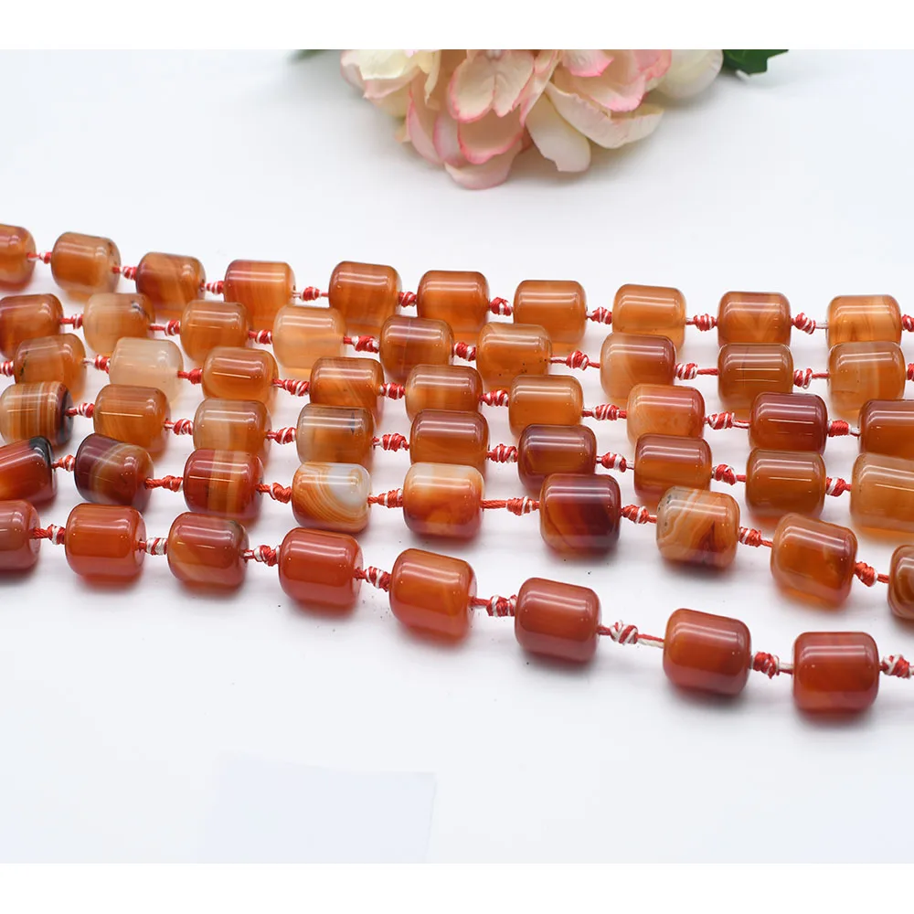 

2 strands/lot 21mm Natural Smooth Candy color cylindrical Agate stone beads For DIY Bracelet Necklace Jewelry Making Strand 15"