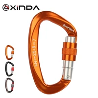 xinda 25kn d shape carabiner climbing security safety buckle screw gates master lock carabiner outdoor rock climbing equipment