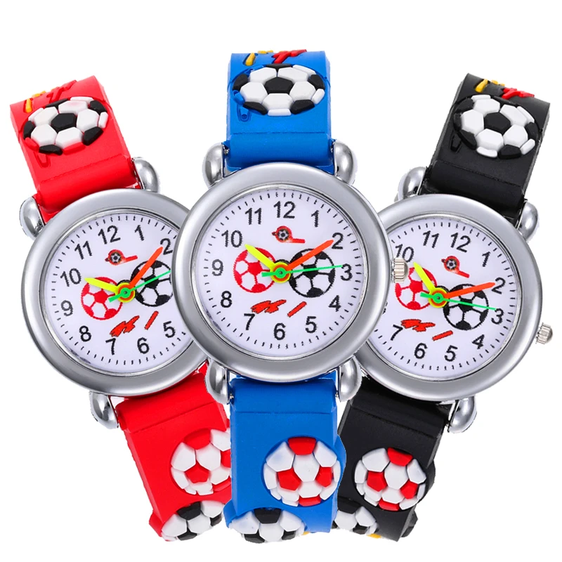 

2020 New 3d football dial children watch students time clock silicone strap kids watches for girls boys gift quartz wristwatch