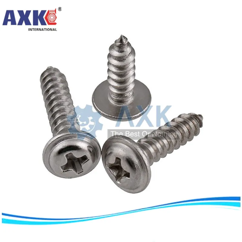 AXK 20 шт. саморезы с круглой головкой из нержавеющей стали 304 мягкими винтами