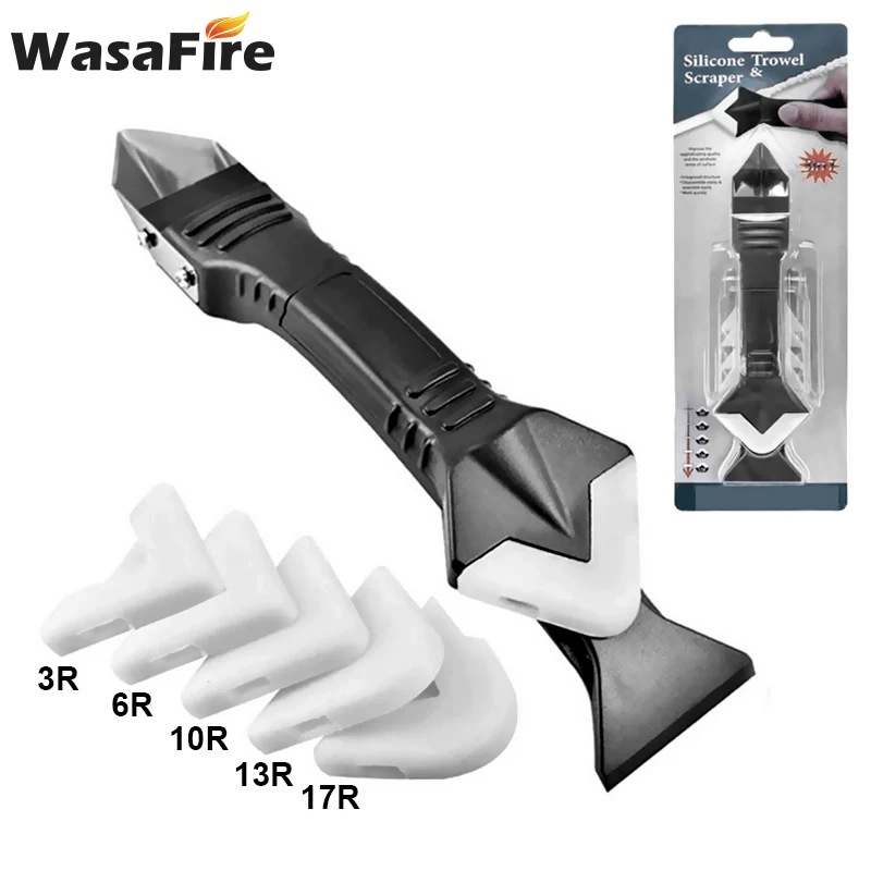 

3 In 1 Glass Glue Angle Scraper Caulking Tool Grout Kit Tools Multifunctional Glass Rubber Cleaning Squeegee Decoration Tool