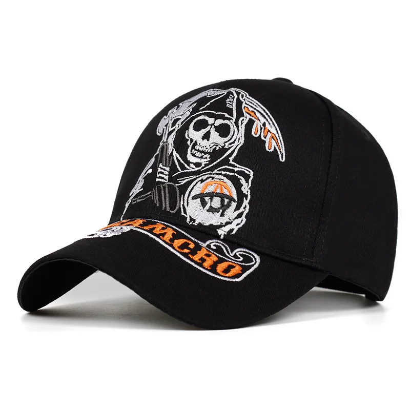 SAMCRO Baseball Cap SOA Sons of Anarchy Skull Embroidery Casual Snapback Hat Fashion High Quality Racing Motorcycle Sport hats | Аксессуары