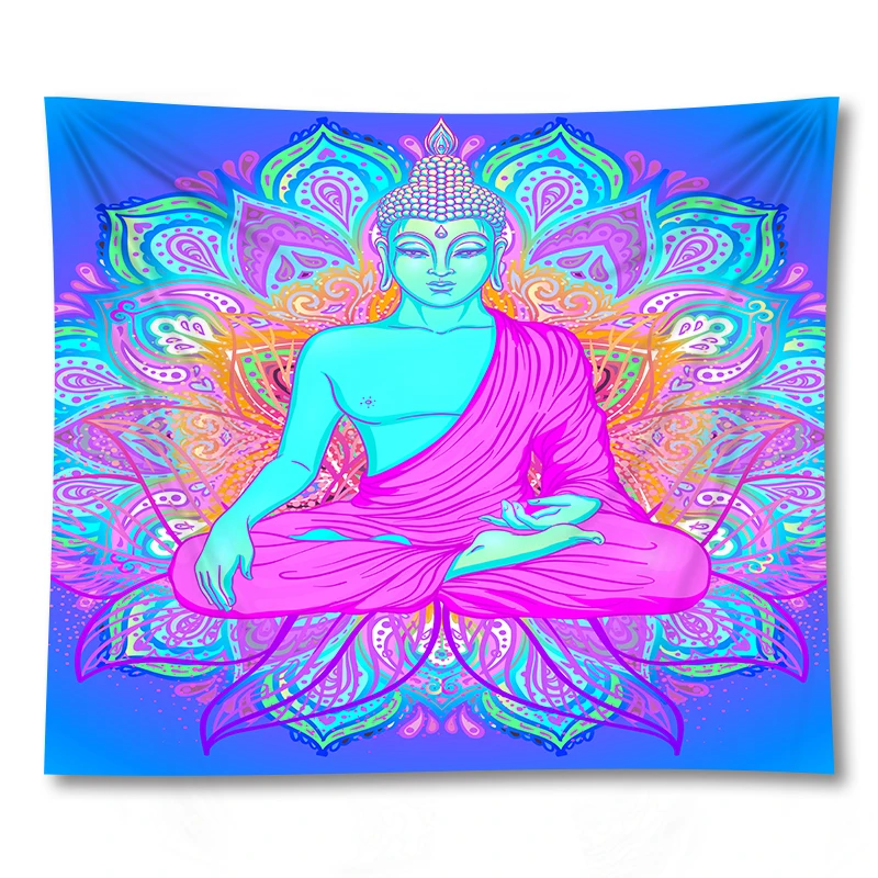 

Buddha Statue Tapestry Twin Hippie Wall Hanging Bedspread Throw Cover Bohemian Beach Mat Table Cloths Home Art Decor Blanket